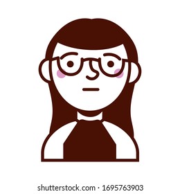 woman female with eyeglasses avatar character vector illustration design