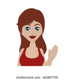 Woman female girl hair icon. Advertising concept. Isolated and flat illustration. Vector graphic