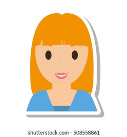 woman female girl isolated icon vector illustration design