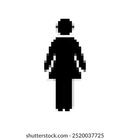 woman female icon pixel art on white background