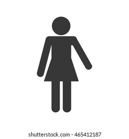 woman female pictogram person silhouette icon. Isolated and flat illustration. Vector graphic