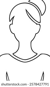 woman, female, silhouette, profile, line art, simple, minimalist, illustration, graphic, icon, avatar, user, profile picture, placeholder, contemporary, modern, abstract, stylized, simple design