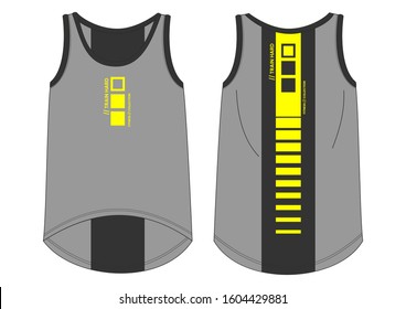 Woman female sport top tank yoga vector wear design template pattern 