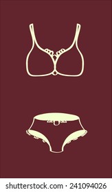 woman, female underwear vector