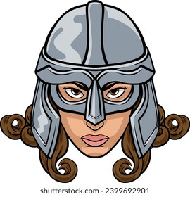 A woman female warrior that could be Athena Britannia or Anglo Saxon or Viking medieval goddess svg