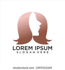 Woman feminine elegan beauty logo design template
