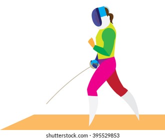 woman fencer is participating in competitions