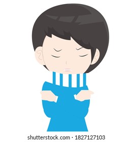 Woman with fever, Health and Medical concept. Creative idea design for template, brochure or presentation.