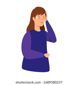 woman with fever isolated icon vector illustration design