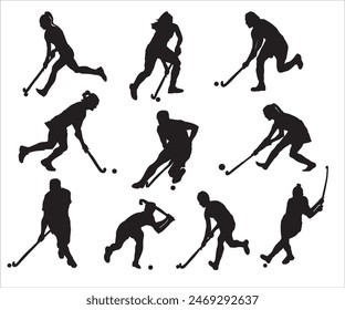 Woman Field Hockey Player Silhouette, Field Hockey Girl Silhouette