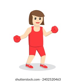 woman Fighter taunt design character on white background