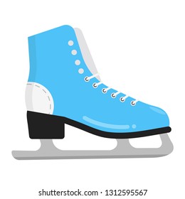 Woman figure ice skate shoe flat style design icon sign vector illustration. Sport symbol, figure skating shoe concept isolated on white background.