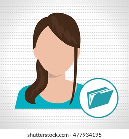 woman files folder icon