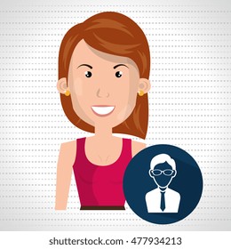 woman files folder icon
