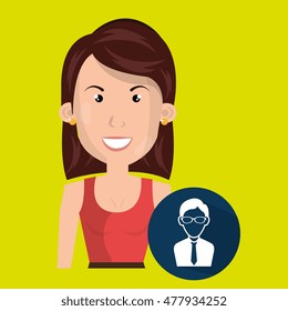 woman files folder icon