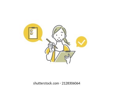 woman filling out the form