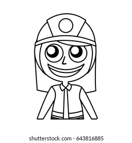 woman firefighter avatar character icon