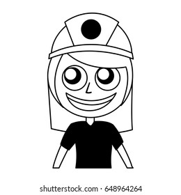 woman firefighter avatar character icon