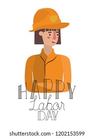 woman firefighter celebrating the labor day avatar character