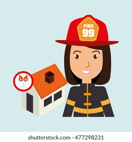 woman firefighter house fire