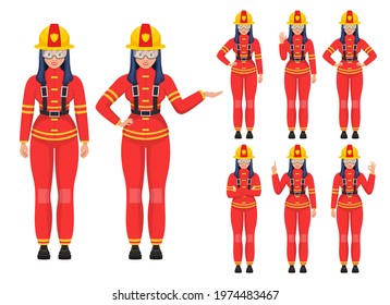 Woman firefighter vector design illustration isolated on white background

