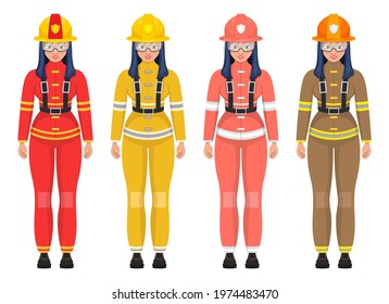 Woman firefighter vector design illustration isolated on white background
