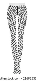 Woman Fishnet Leggings. Vector Illustration