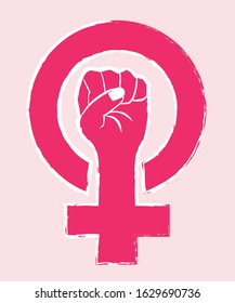 woman fist, women resist symbol vector illustration