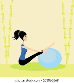 Woman with fitness ball