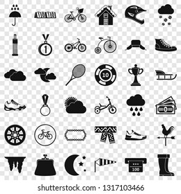 Woman fitness icons set. Simple style of 36 woman fitness vector icons for web for any design