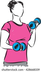 woman fitness illustration