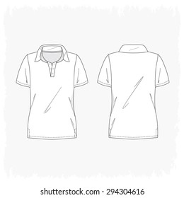 Woman Fitness Polo Shirt Vector