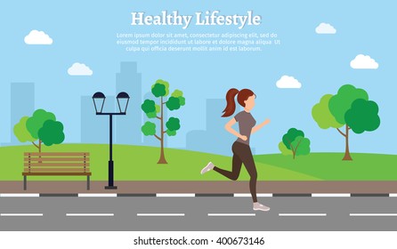 Woman fitness set vector illustration