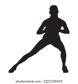 woman fitness silhouette isolated black on white background vector illustration