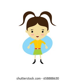woman flat cartoon - young adult girl vector art - beauty fashion