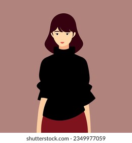 woman flat character illustration vector