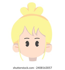 Woman with flat face expression