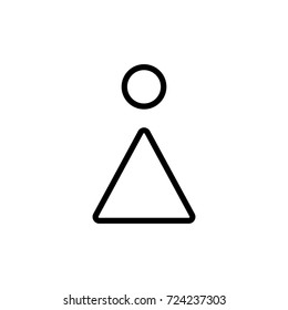 Woman, flat icon. Single, high quality outline symbol for web design or mobile app. Thin line toilet or bathroom sign for design, logo.