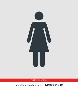 Woman flat icon, vector illustration on gray background