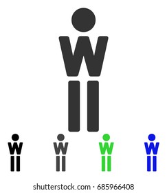 Woman flat vector pictogram. Colored woman gray, black, blue, green pictogram variants. Flat icon style for application design.