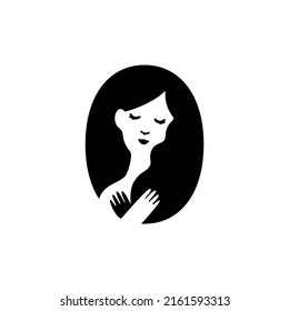 woman, flat vector symbol design illustration