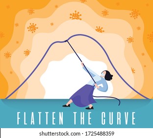 Woman flattening the curve to beat Covid-19