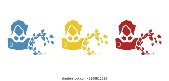 woman florist icon, vector illustration