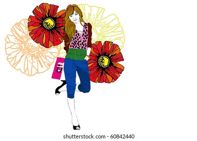 woman and flower