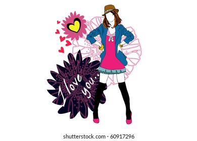 woman and flower
