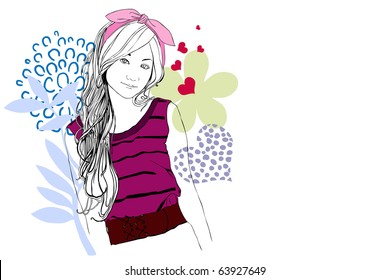 woman and flower