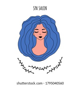 Woman with flower logo Abstract design template concept for beauty salon, massage, cosmetic and spa.-vector illustration
