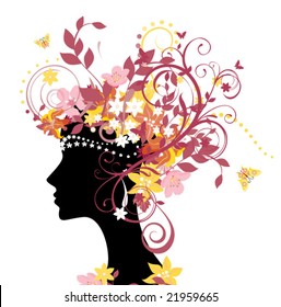 Woman with flowers