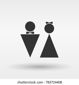 Woman fnd Man toilette sign vector. flat icon