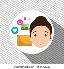 woman folder photo web vector illustration graphic